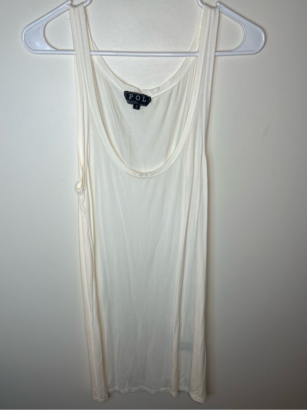 POL Cream Scoop Neck Tank Top Dress